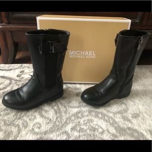 Toddler girls Michael kors black boots SZ 10